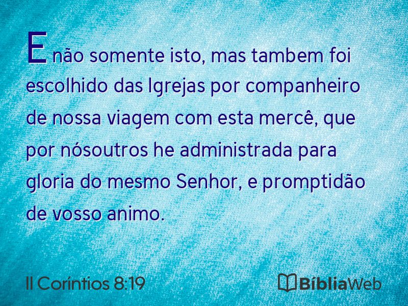 II Coríntios 8:19 em imagem para compartilhar