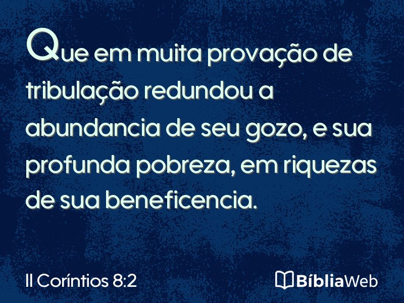 II Coríntios 8:2 em imagem para compartilhar