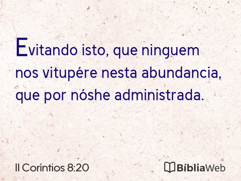 II Coríntios 8:20 em imagem para compartilhar