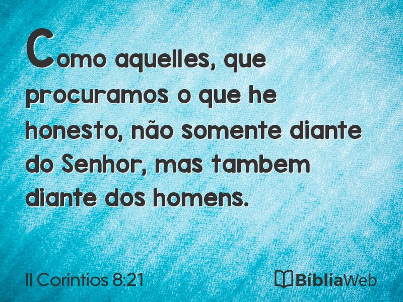 II Coríntios 8:21 em imagem para compartilhar