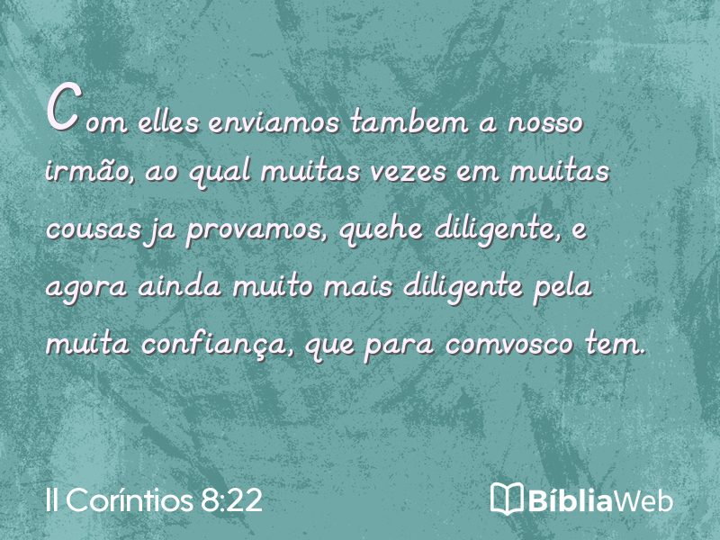 II Coríntios 8:22 em imagem para compartilhar