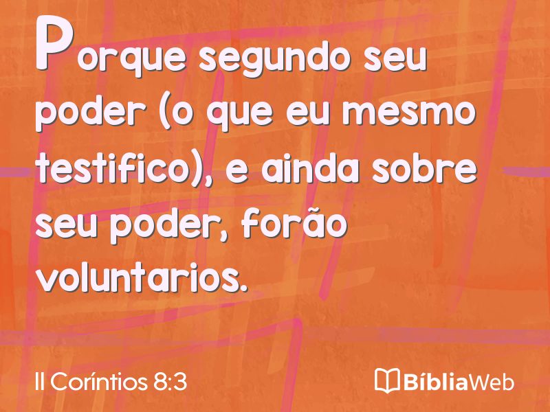II Coríntios 8:3 em imagem para compartilhar