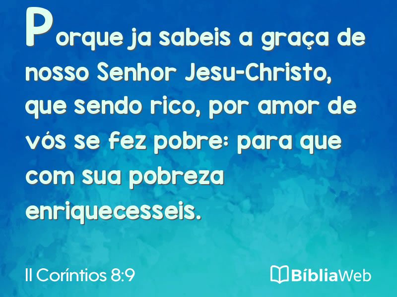 II Coríntios 8:9 em imagem para compartilhar