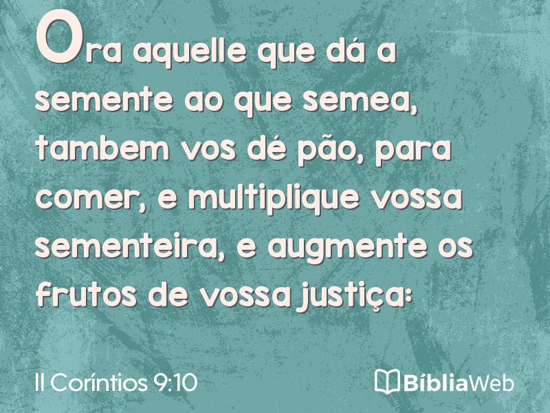 II Coríntios 9:10 em imagem para compartilhar