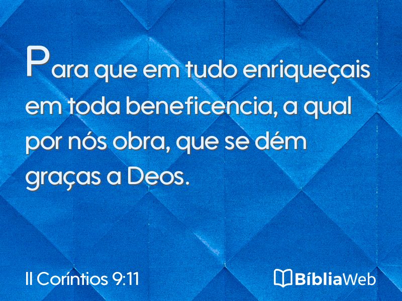 II Coríntios 9:11 em imagem para compartilhar