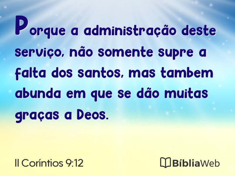 II Coríntios 9:12 em imagem para compartilhar