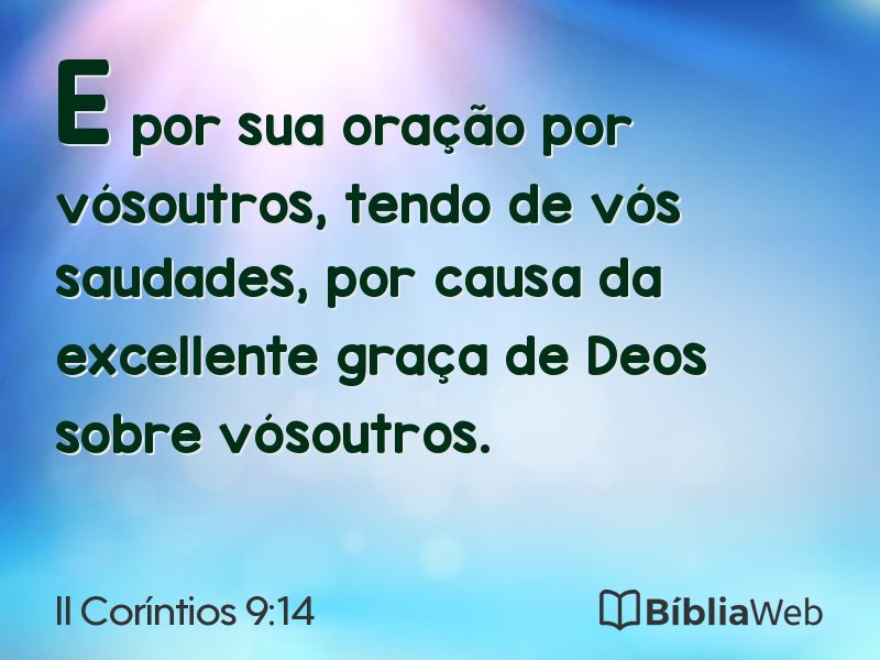 II Coríntios 9:14 em imagem para compartilhar