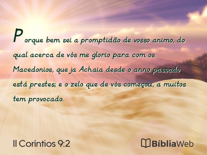II Coríntios 9:2 em imagem para compartilhar