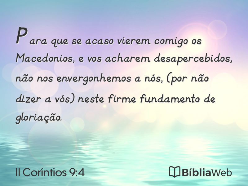 II Coríntios 9:4 em imagem para compartilhar