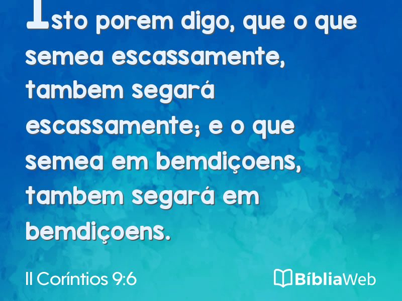 II Coríntios 9:6 em imagem para compartilhar