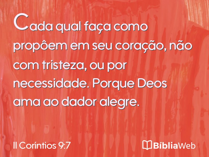 II Coríntios 9:7 em imagem para compartilhar
