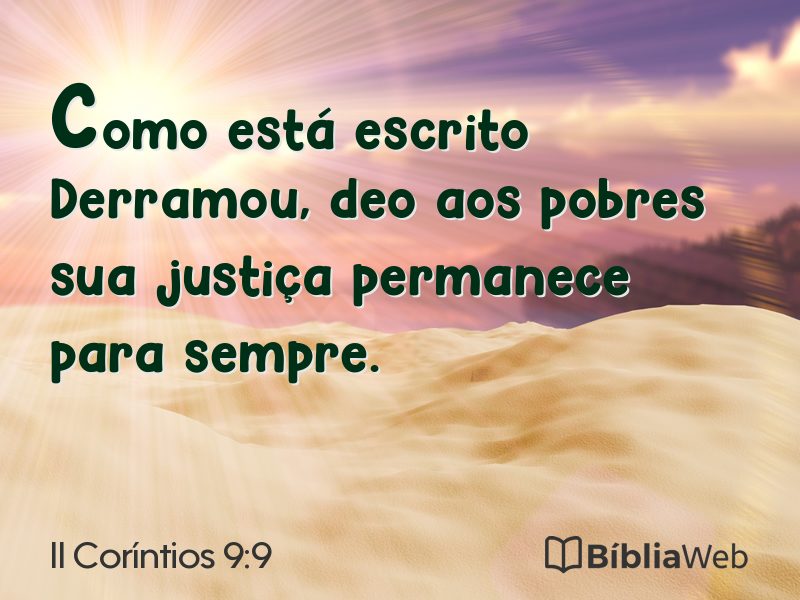 II Coríntios 9:9 em imagem para compartilhar
