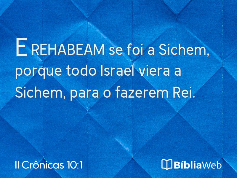 II Crônicas 10:1 em imagem para compartilhar