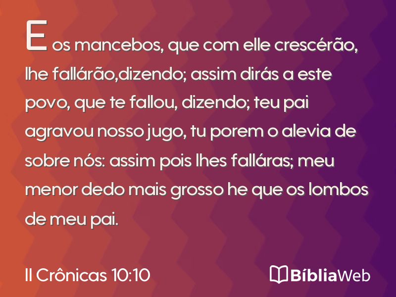 II Crônicas 10:10 em imagem para compartilhar
