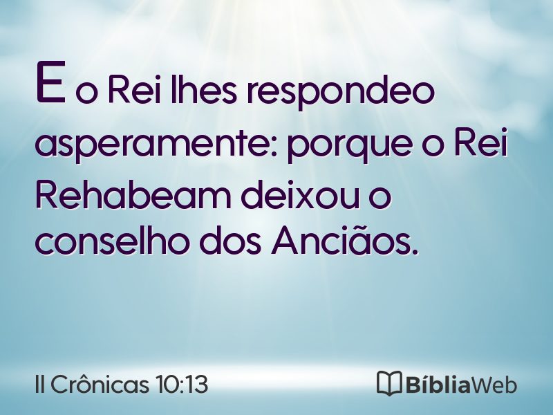 II Crônicas 10:13 em imagem para compartilhar