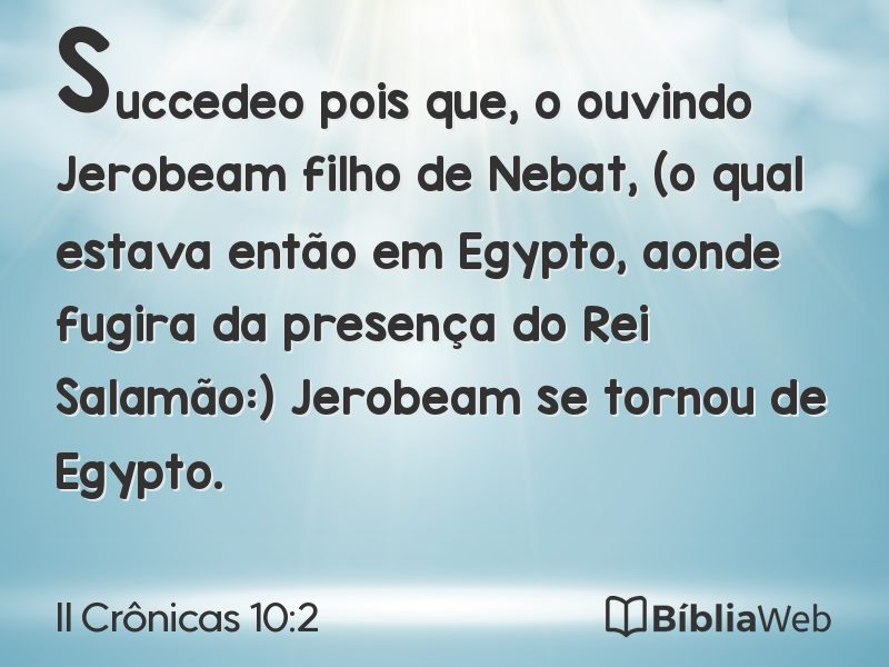 II Crônicas 10:2 em imagem para compartilhar