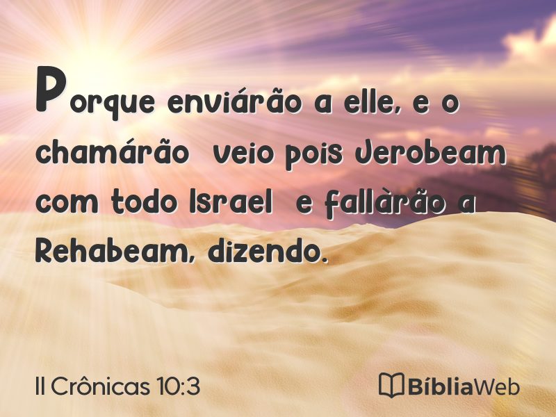 II Crônicas 10:3 em imagem para compartilhar