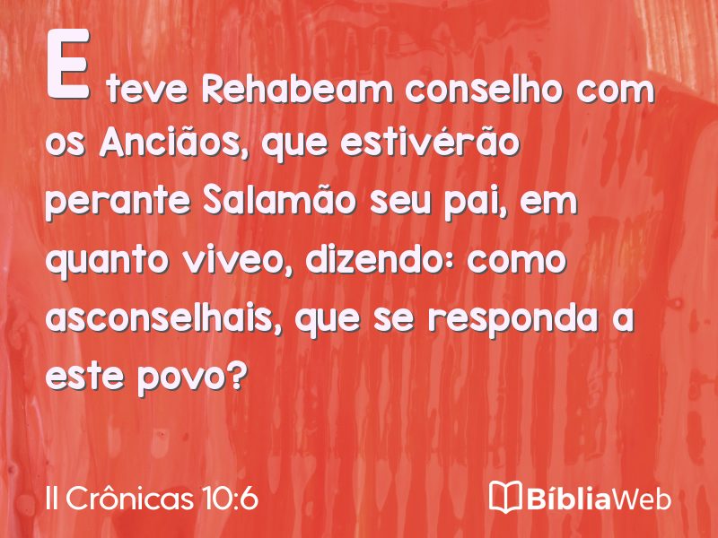 II Crônicas 10:6 em imagem para compartilhar