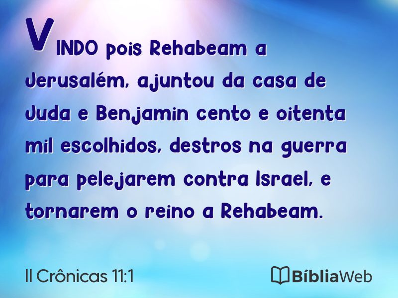 II Crônicas 11:1 em imagem para compartilhar