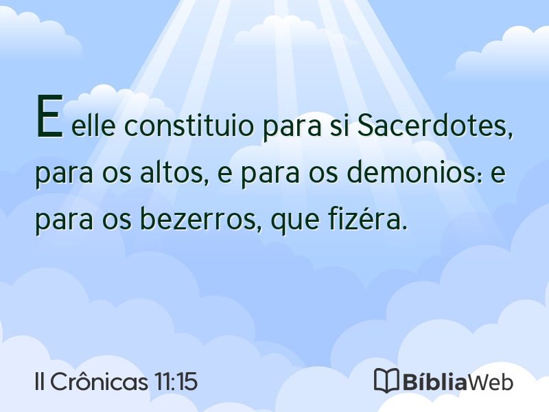II Crônicas 11:15 em imagem para compartilhar