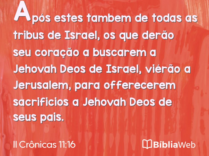 II Crônicas 11:16 em imagem para compartilhar
