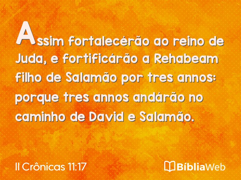 II Crônicas 11:17 em imagem para compartilhar
