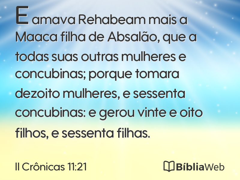 II Crônicas 11:21 em imagem para compartilhar
