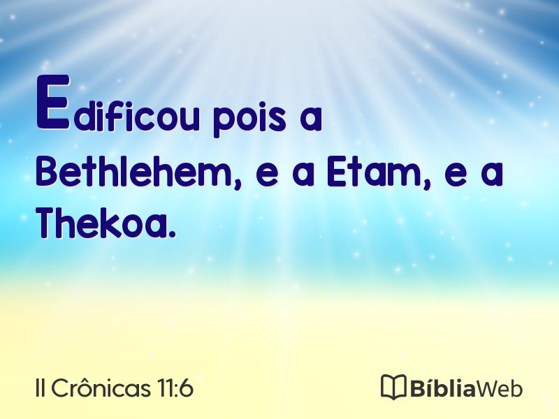 II Crônicas 11:6 em imagem para compartilhar