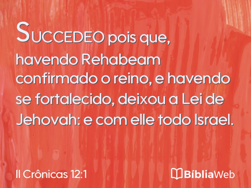 II Crônicas 12:1 em imagem para compartilhar