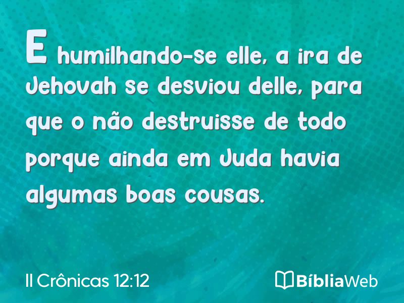 II Crônicas 12:12 em imagem para compartilhar