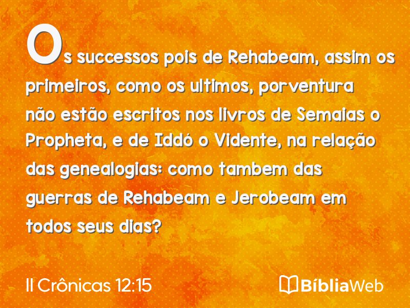 II Crônicas 12:15 em imagem para compartilhar