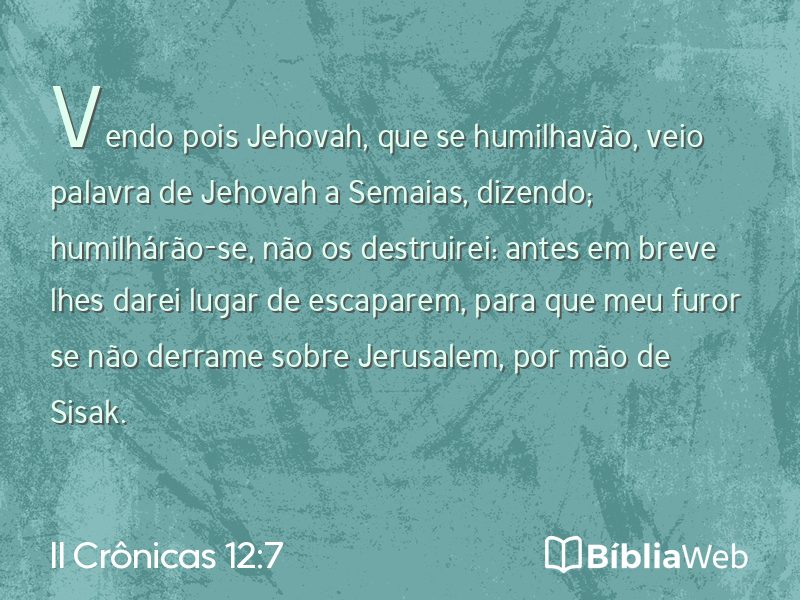 II Crônicas 12:7 em imagem para compartilhar
