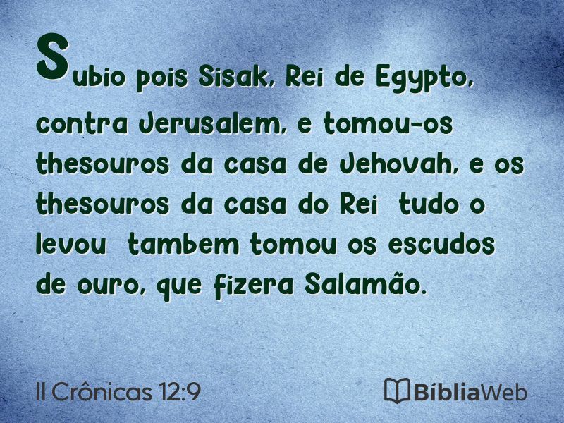 II Crônicas 12:9 em imagem para compartilhar