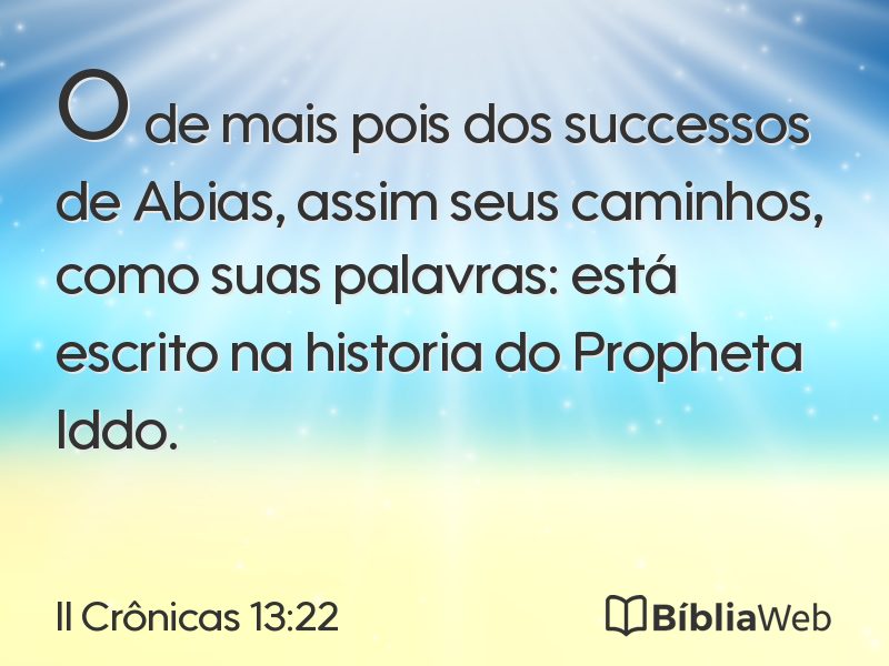 II Crônicas 13:22 em imagem para compartilhar