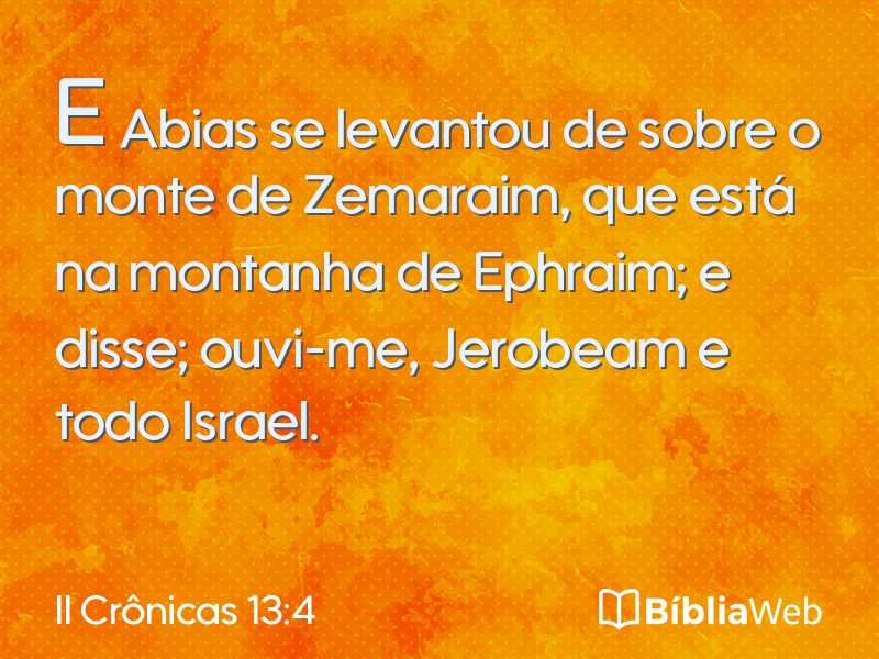 II Crônicas 13:4 em imagem para compartilhar