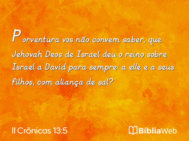 II Crônicas 13:5 em imagem para compartilhar