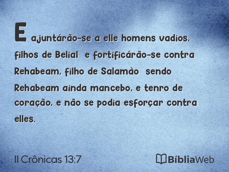 II Crônicas 13:7 em imagem para compartilhar
