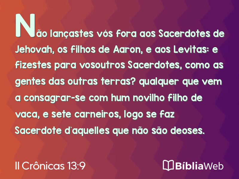 II Crônicas 13:9 em imagem para compartilhar