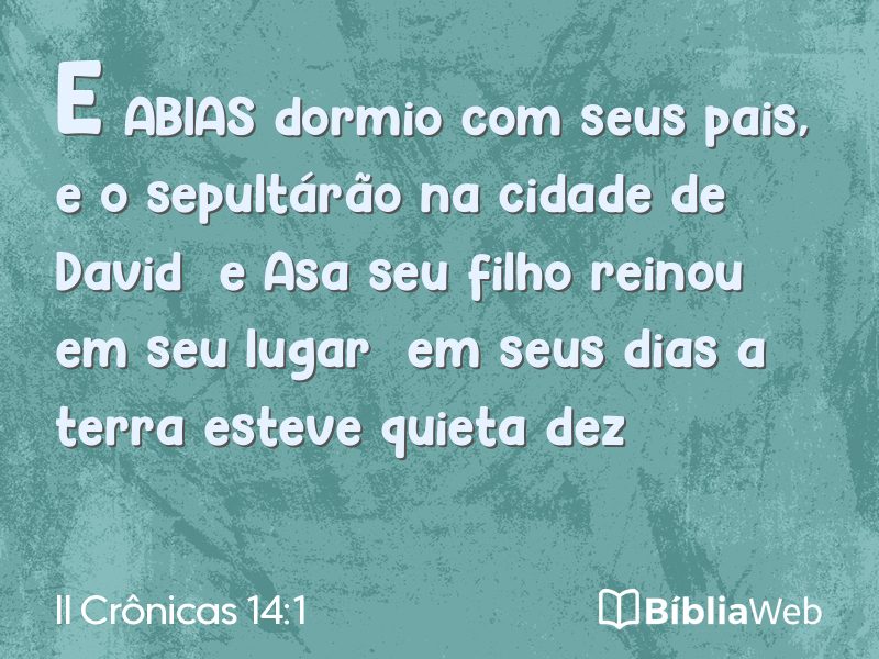 II Crônicas 14:1 em imagem para compartilhar