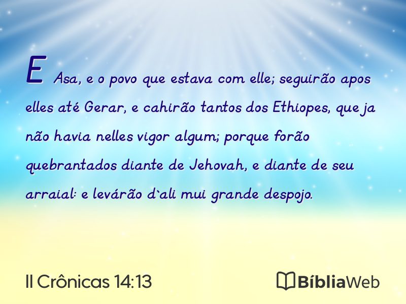 II Crônicas 14:13 em imagem para compartilhar