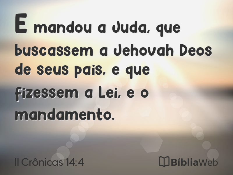 II Crônicas 14:4 em imagem para compartilhar