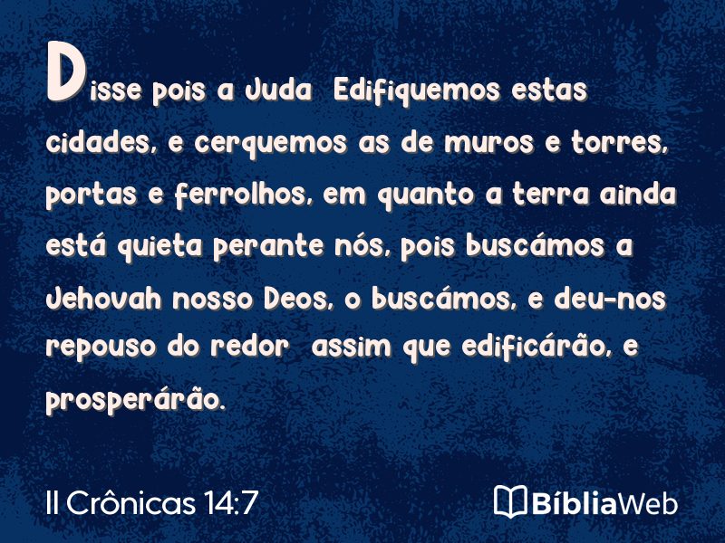 II Crônicas 14:7 em imagem para compartilhar