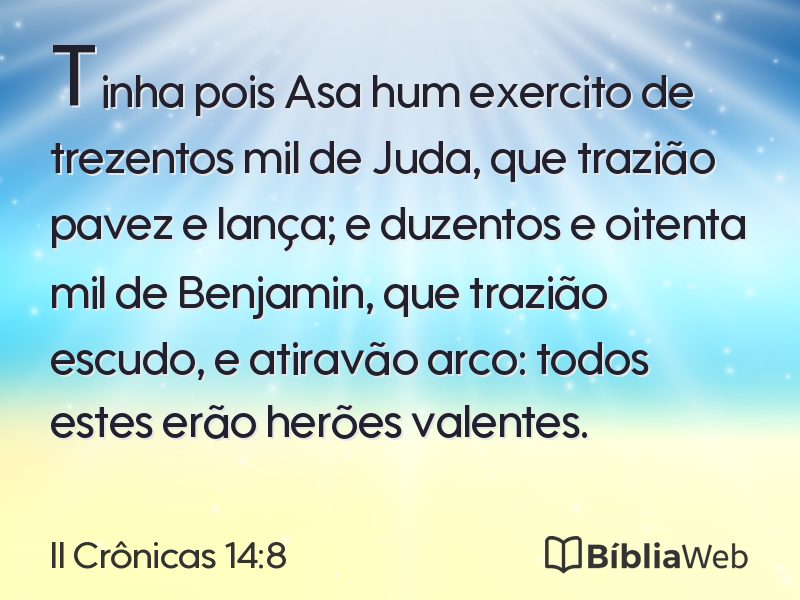 II Crônicas 14:8 em imagem para compartilhar