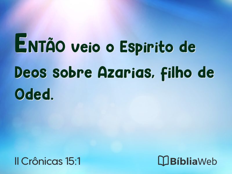II Crônicas 15:1 em imagem para compartilhar