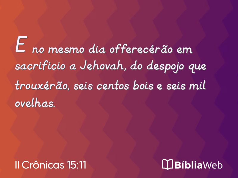 II Crônicas 15:11 em imagem para compartilhar