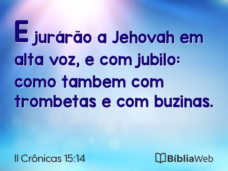 II Crônicas 15:14 em imagem para compartilhar