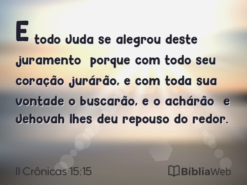 II Crônicas 15:15 em imagem para compartilhar