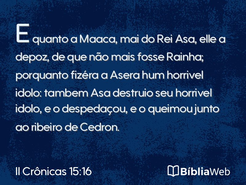 II Crônicas 15:16 em imagem para compartilhar