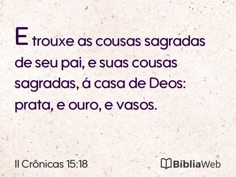 II Crônicas 15:18 em imagem para compartilhar