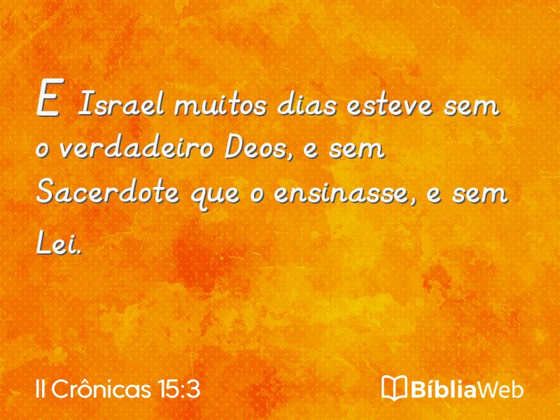 II Crônicas 15:3 em imagem para compartilhar
